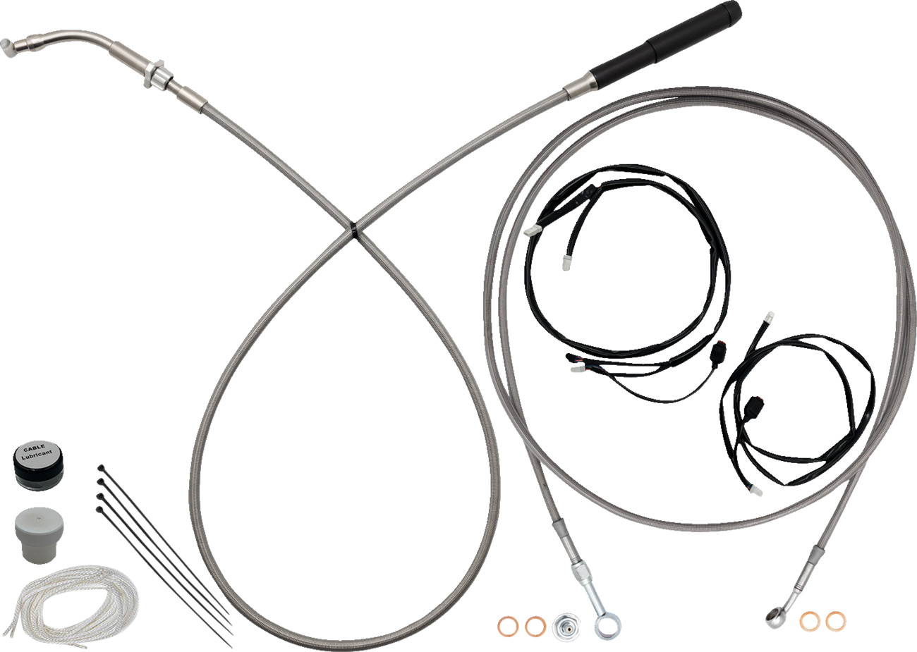 Fat baggers inc. EZ Install Kit - 16" Handlebars - Upper Clutch - Full Length - Braided Stainless Steel 2023-2025 Harley Davidson FLTRXSE CVO Road Glide
