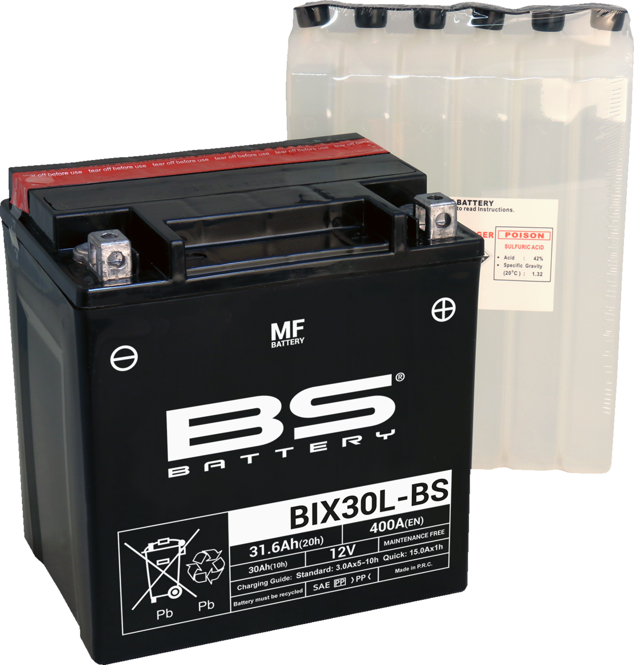 Bs battery Battery - BIX30L-BS (YIX) BMW/CFMOTO/Ducati/Moto Guzzi/Polaris/Harley Davidson/Arctic Cat/Laverda/Can-Am