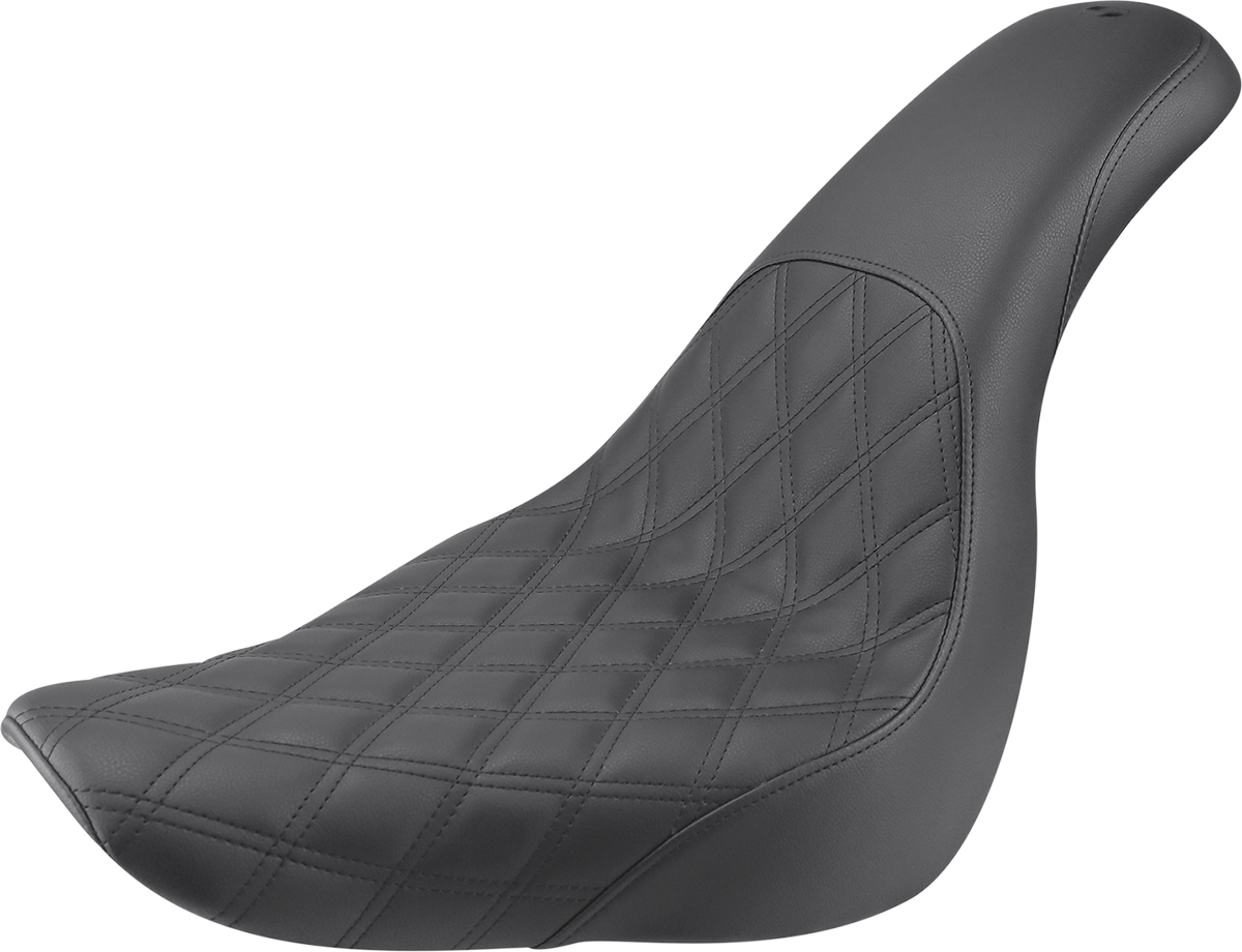 Saddlemen Profiler Seat - Front Lattice/Rear Smooth - Black - FX/FL '18-'24 Harley Davidson