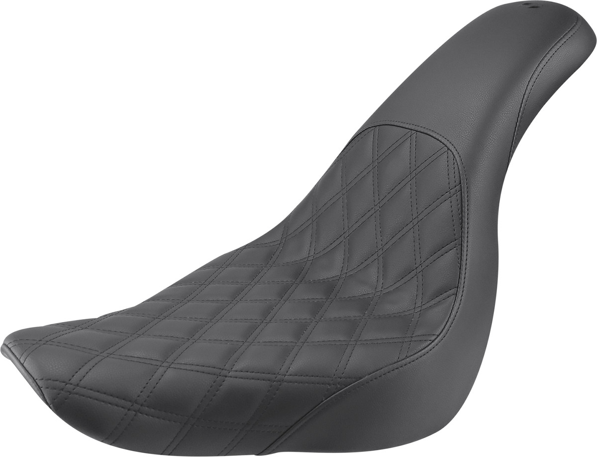 Saddlemen Profiler Seat - Front Lattice/Rear Smooth - Black - FX/FL '18-'24 Harley Davidson