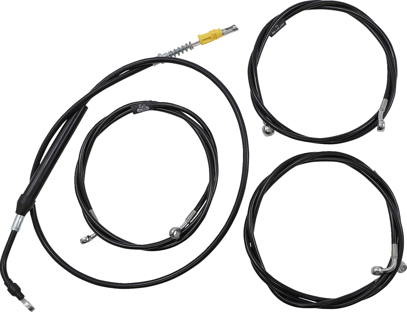 LA CHOPPERS Standard Black Vinyl Handlebar Cable/Brake Line Kit — Ape Hanger