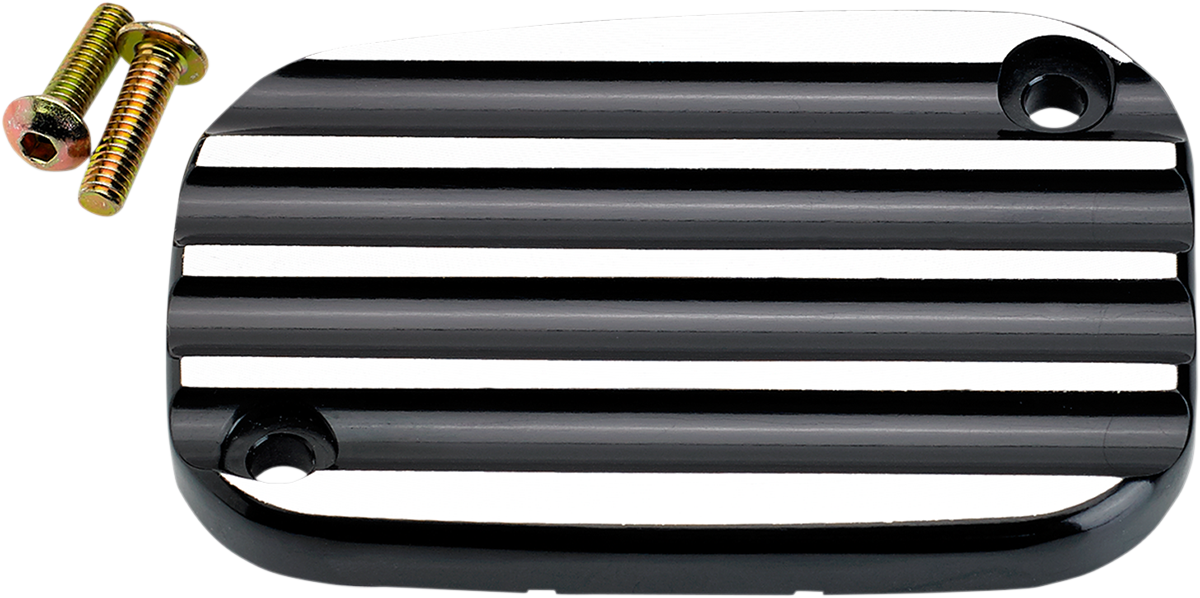 Joker machine Front Brake Master Cylinder Cover - Finned - Black Harley Davidson