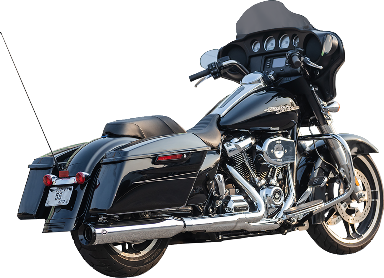 S&S Cycle 2 Into 1 Swindler 4.5" Muffler Kit For Harley Touring 2017-2025