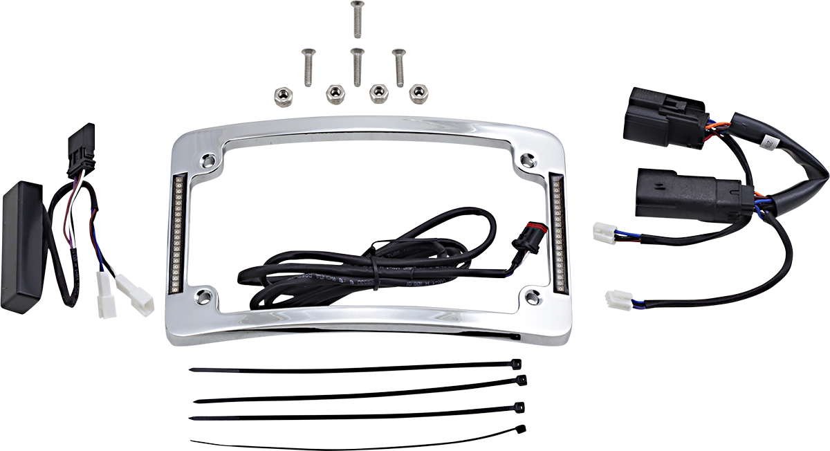 Custom Dynamics Chrome LED License Plate Frame for 2014-2022 Harley Touring