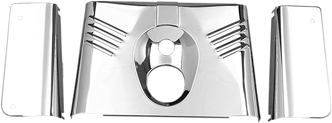 Drag specialties Fork Tins - Chrome - Ribbed - '86-'17 FLST - 3-Piece Harley Davidson