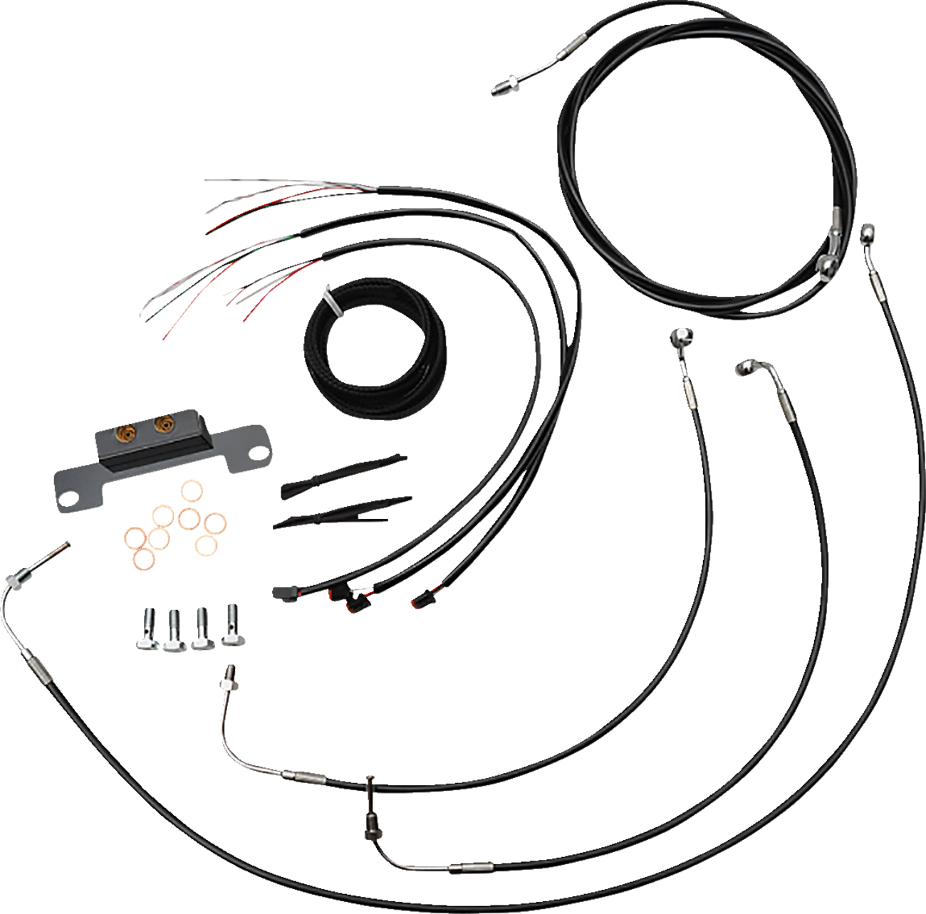 LA Choppers Handlebar Cable Brake Line And Wire Kit For Harley w/ABS