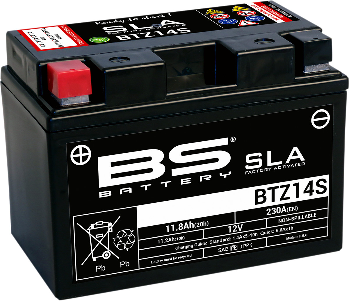 Bs battery Battery - BTZ14S (YTZ) Honda/Suzuki/Benelli/KTM/Kawasaki/Yamaha/Triumph/Kymco/CFMOTO
