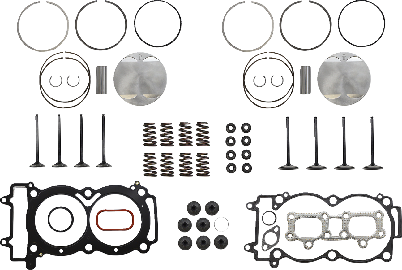 Kibblewhite Top End Kit - Black Diamond™ Valves with Piston Kit - Polaris