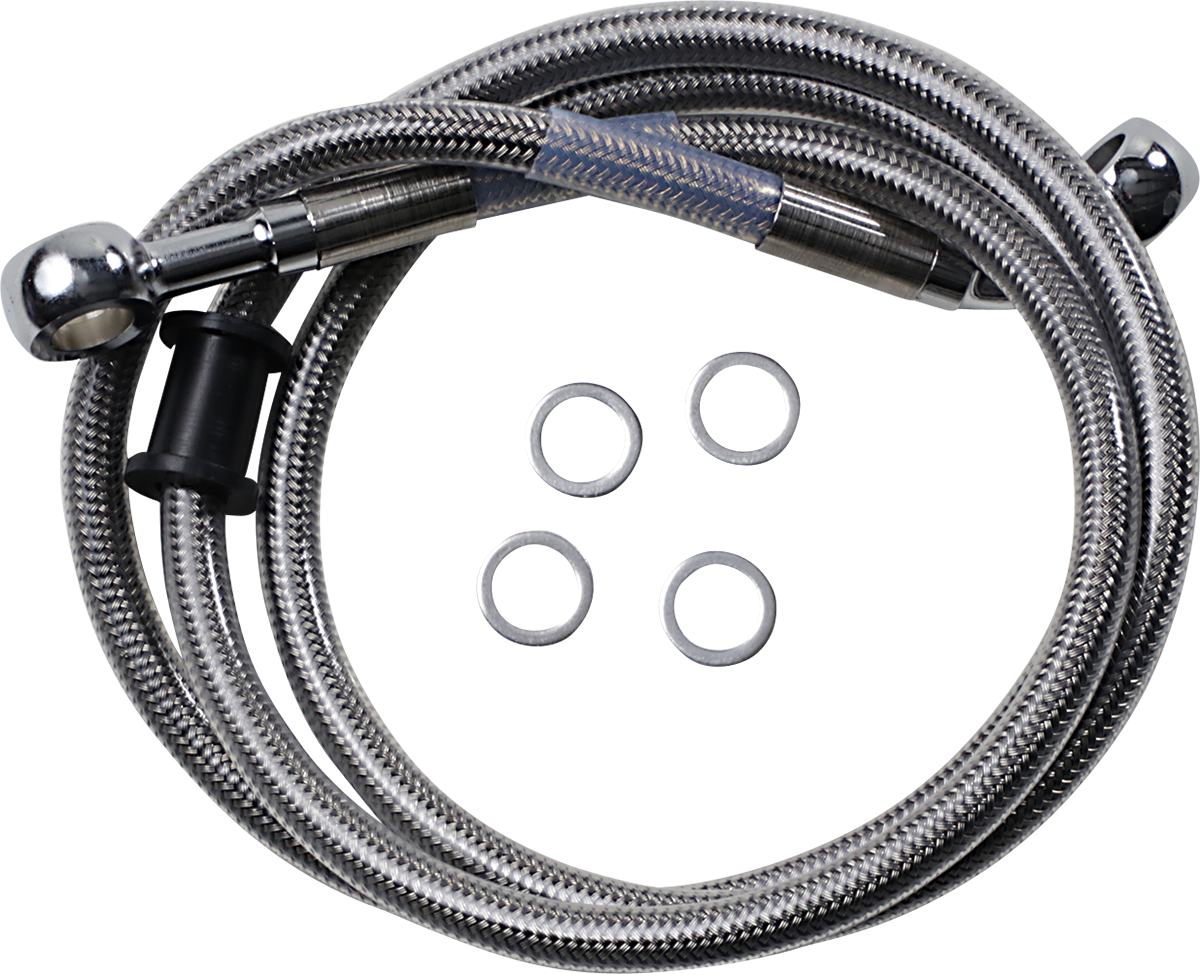 Drag specialties Brake Line - Front (Upper) - Stainless Steel 2018-2019 Harley Davidson XL1200XS Forty-Eight Special / 2018-2021 Harley Davidson XL1200NS Iron 1200