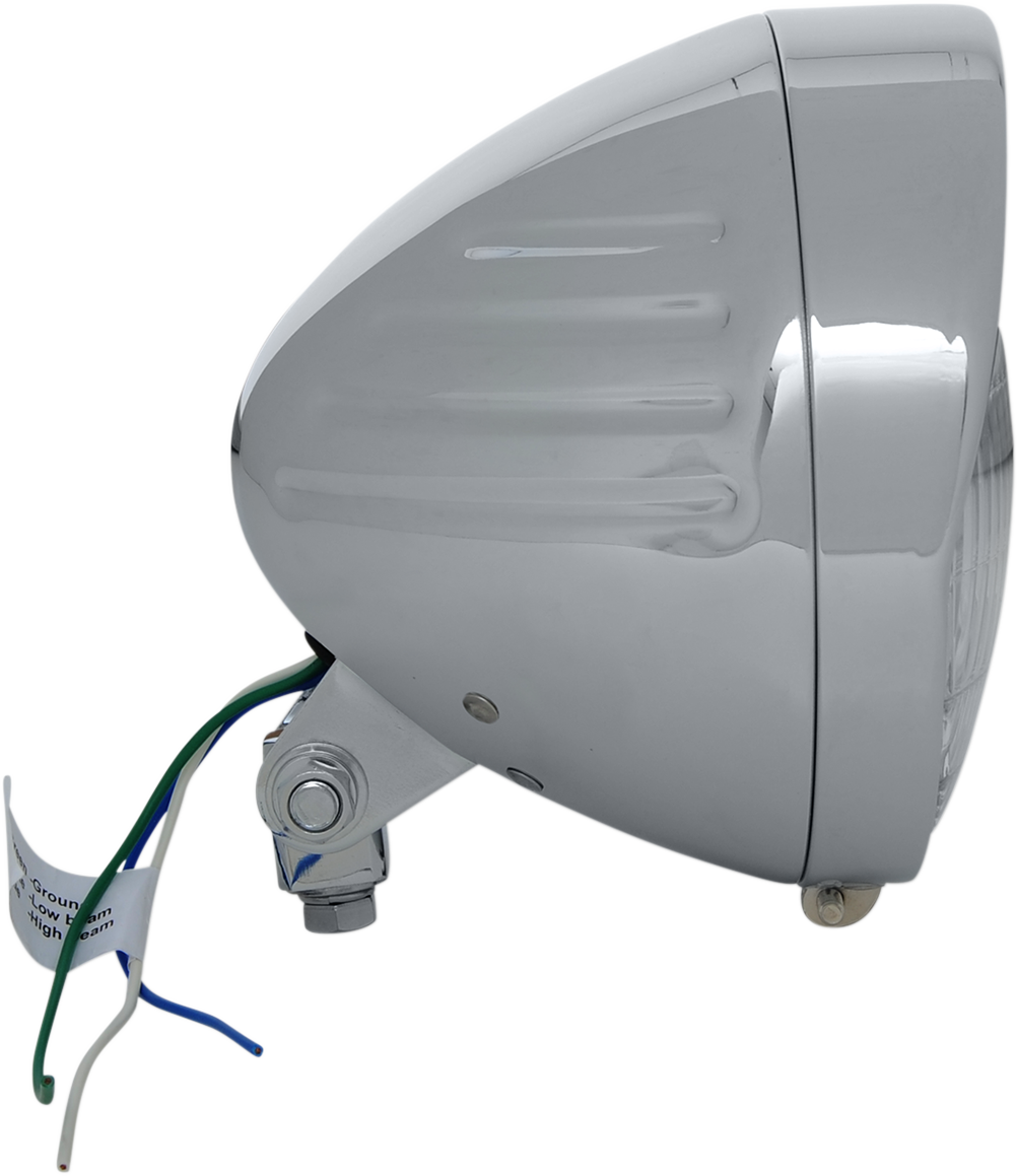 Drag specialties Headlight with Visor 6-1/2" - Grooved