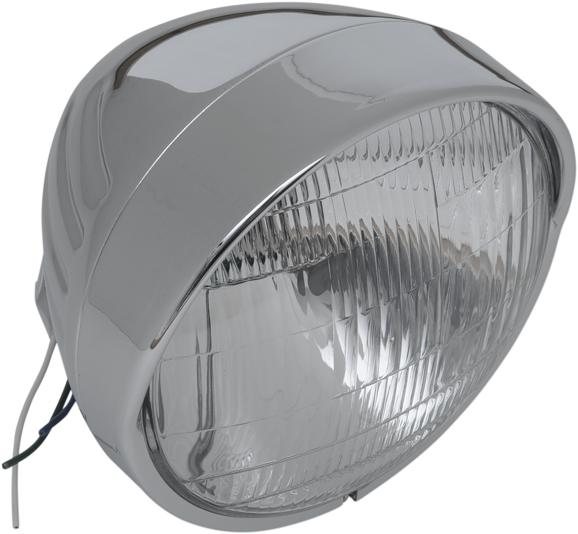 Drag specialties Headlight with Visor 6-1/2" - Grooved