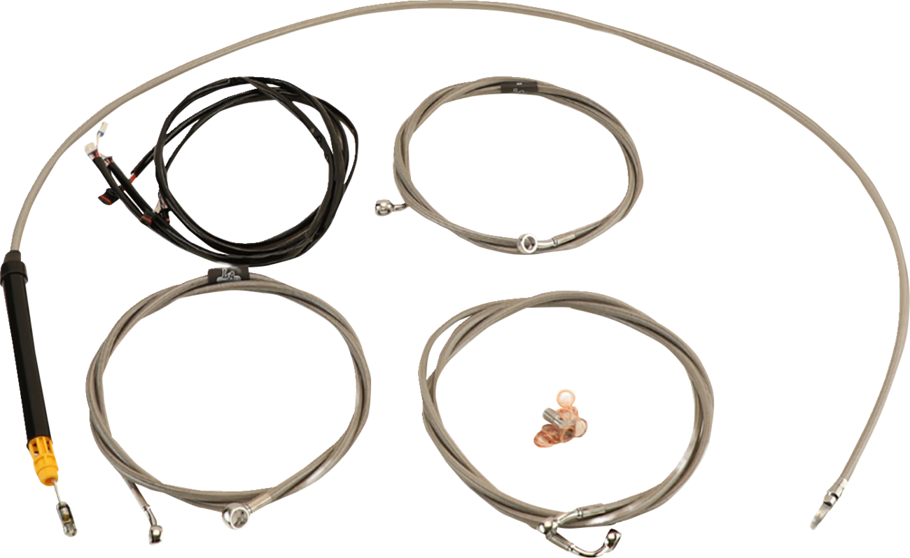 La choppers Complete Plug-and-Play Cable Kit - 15" - 17" Handlebars - '23-'24 Touring - Stainless Harley Davidson