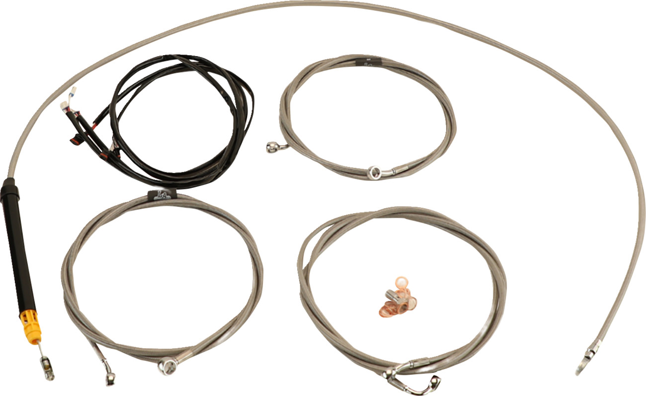 La choppers Complete Plug-and-Play Cable Kit - 12" - 14" Handlebars - '23-'24 Touring - Stainless Harley Davidson