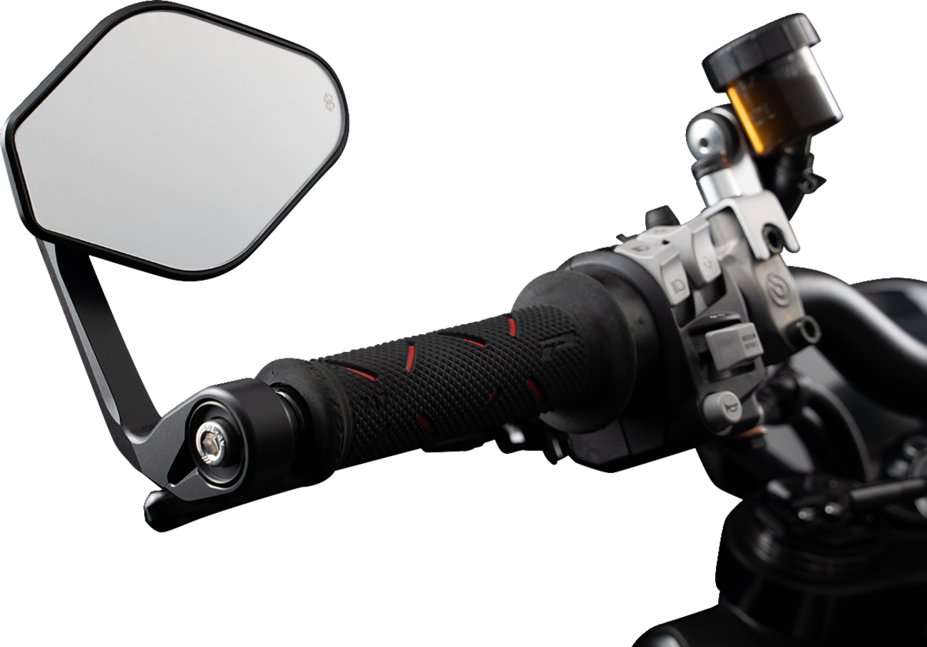 Gilles tooling Mirror - STRATOS - Side View - Diamond - Black - Right/Left - Each Aprilia/Ducati/Honda/Husqvarna/Kawasaki/KTM/MV Agusta/Suzuki/Triumph/Indian/Yamaha