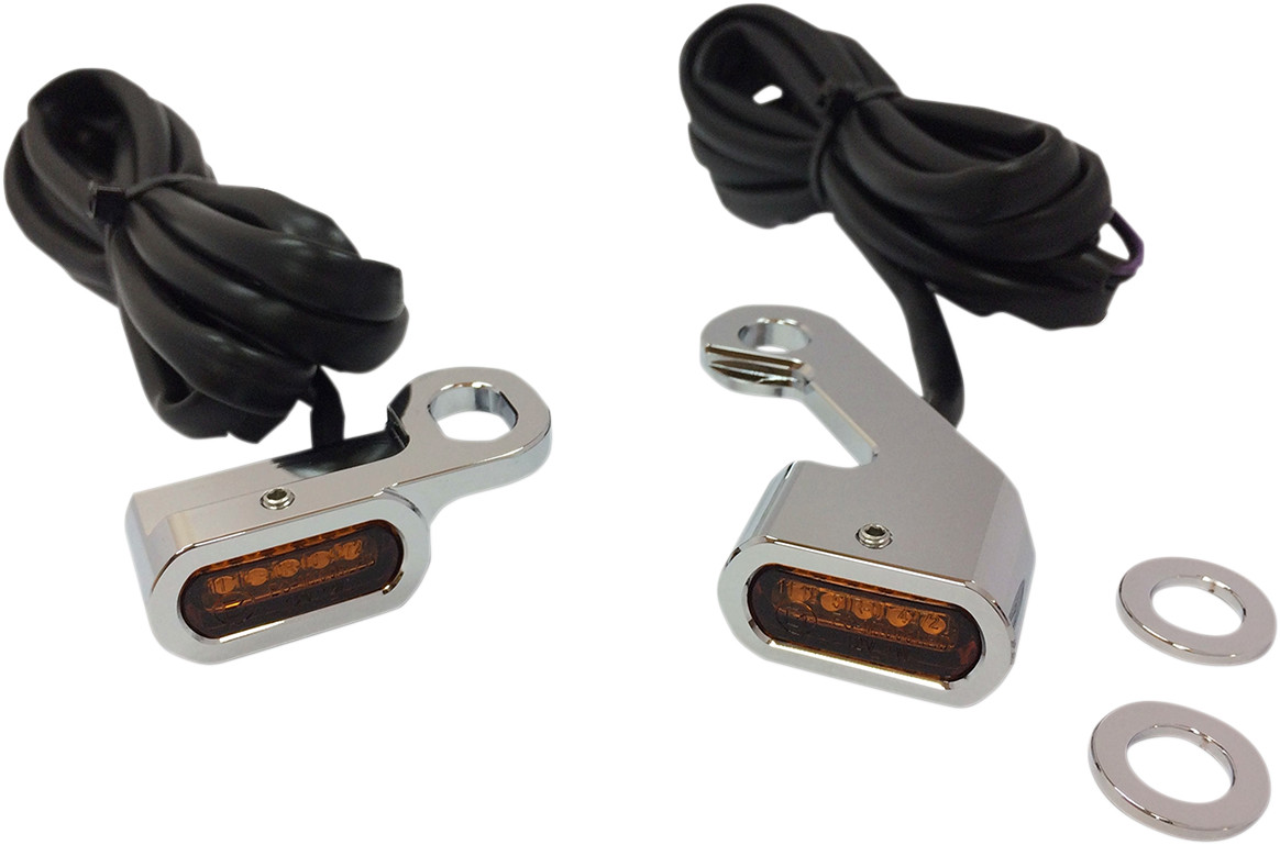 Drag Specialties LED Handlebar Marker Lights For Harley Touring / Softail 2009-2026