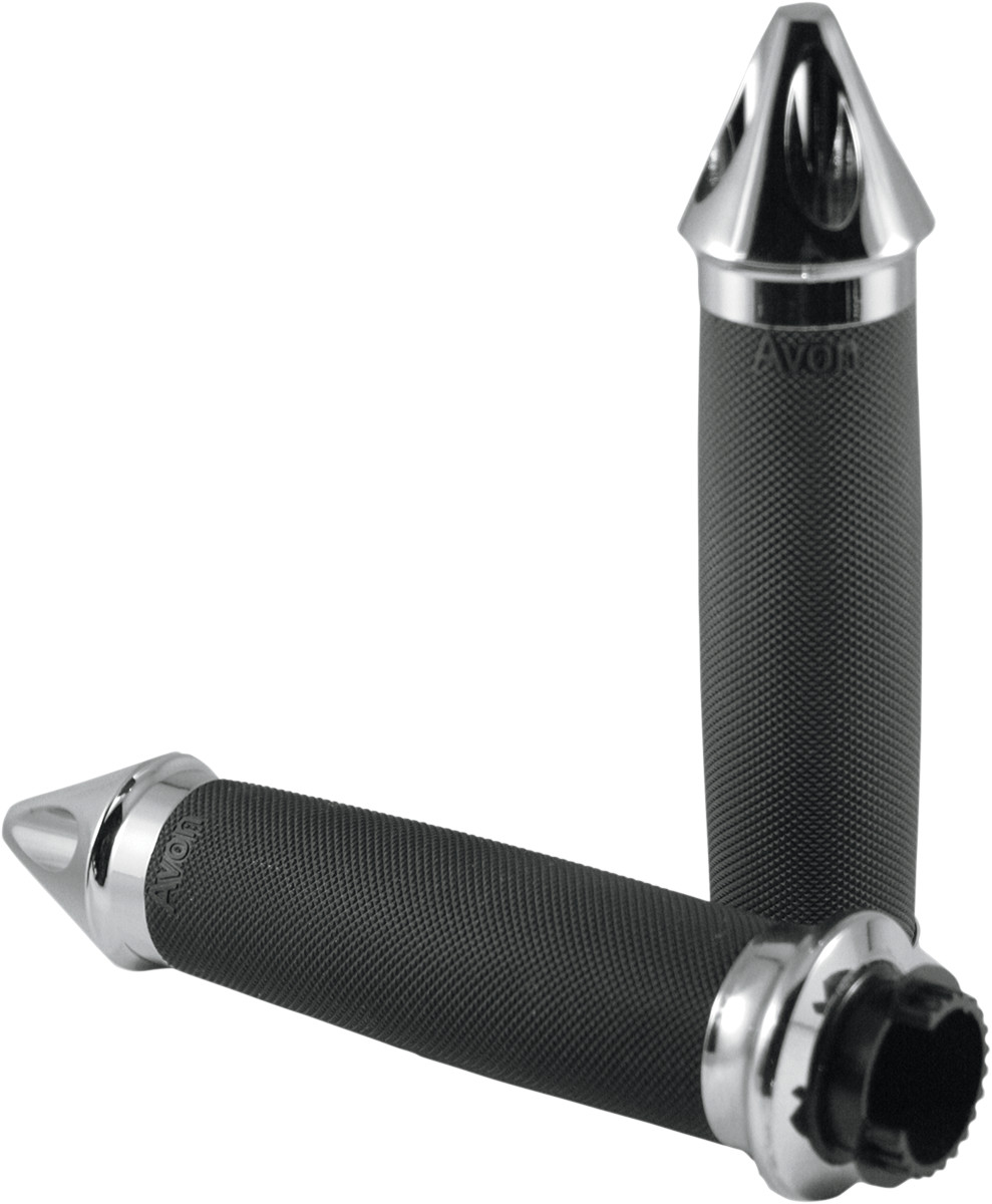 Avon grips Custom Spike End Grips - Touring - Chrome Kawasaki/Suzuki/Victory/Yamaha