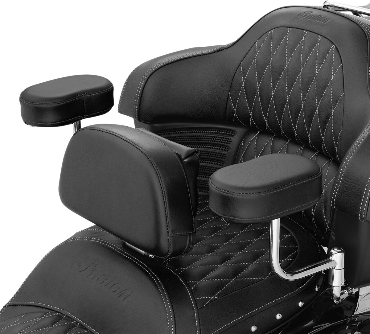 Show chrome Deluxe Armrest - Passenger - Black - Indian