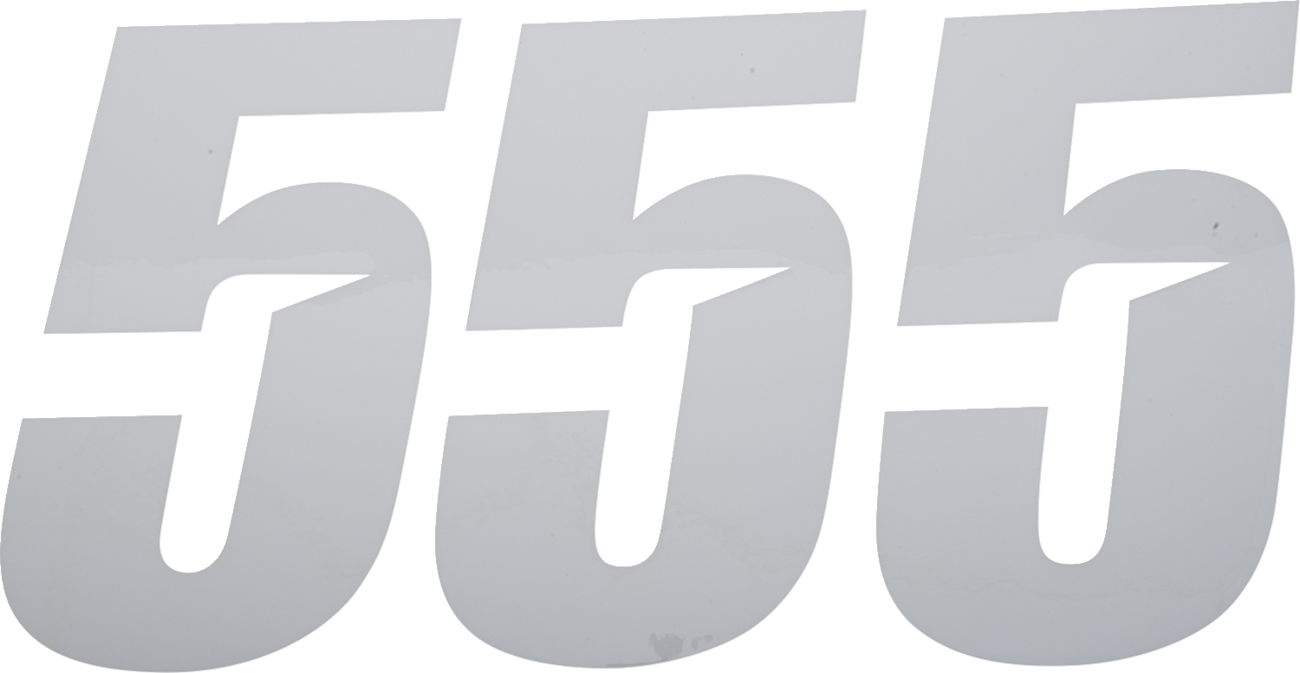 D'cor visuals Slash Number Plate - #5 - White - 7"