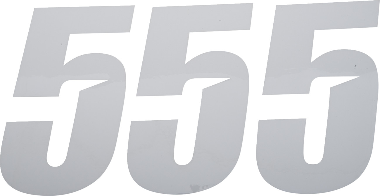 D'cor visuals Slash Number Plate - #5 - White - 7"