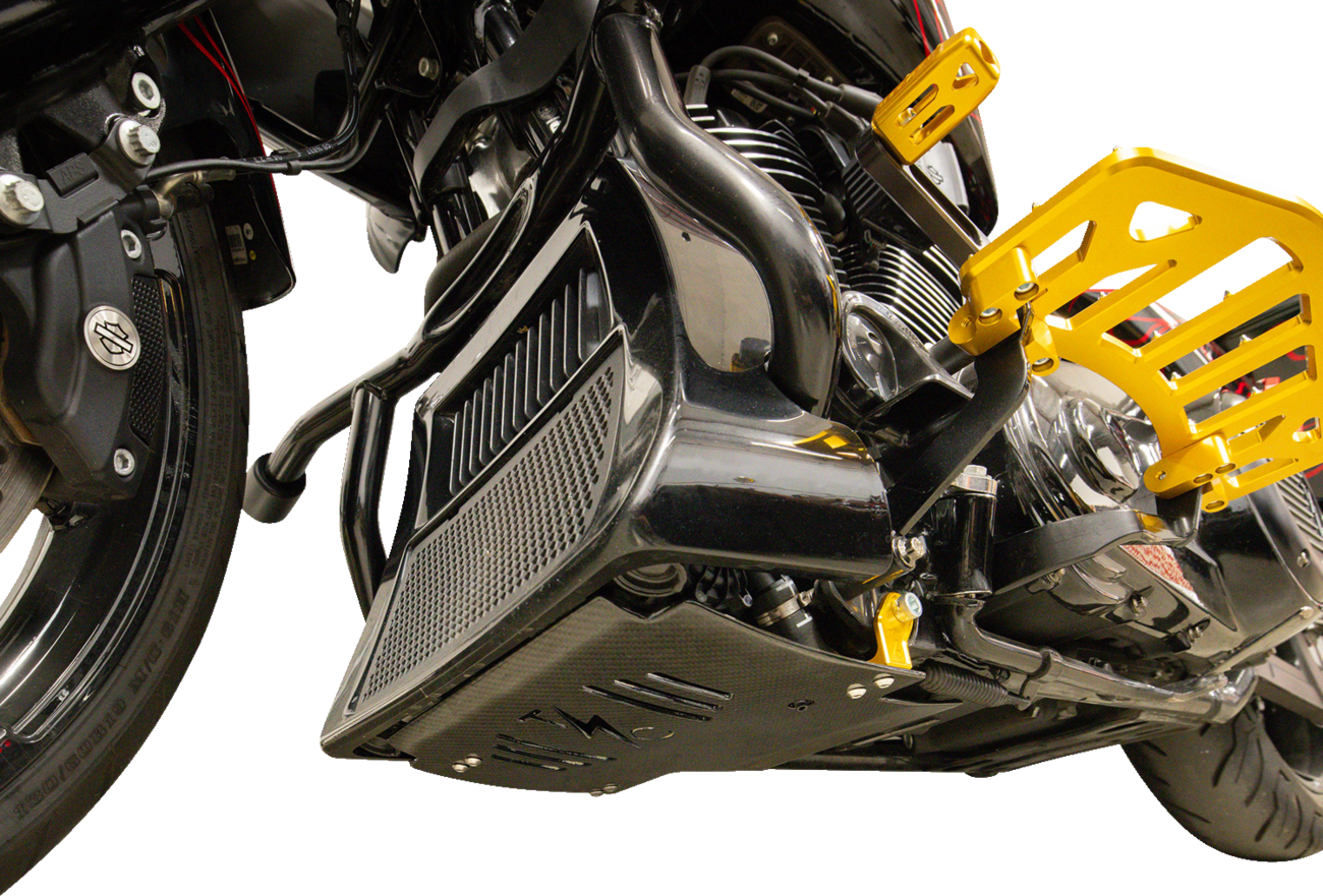 Thrashin supply co. Skid Plate - Carbon Fiber/Gloss - With Gold Brackets - FLHX/FLTRX 2024-2024 Harley Davidson FLTRX Road Glide / 2024-2024 Harley Davidson FLHX Street Glide