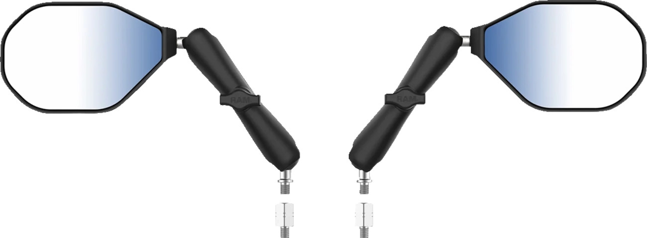 RAM MOUNTS Tough-Mirror™ Kit with M10-1.25 Bases/M10-1.5 Adapters - Long Arm