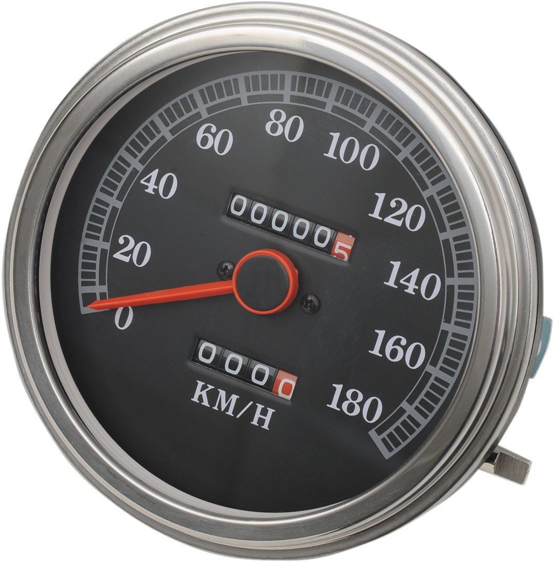 Drag specialties 5" KPH FL-Style 2:1 Speedometer - '89-'95 Black Face Harley Davidson