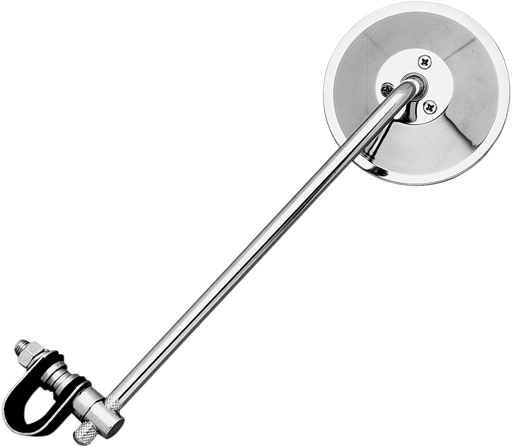 Emgo Mirror - Side View - Round - 10" Stem - Chrome - Each - Universal