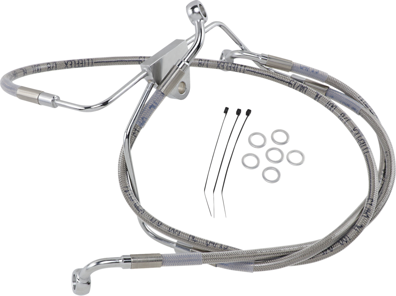 Drag specialties Brake Line - Front - +6" - Touring - Stainless Steel Harley Davidson