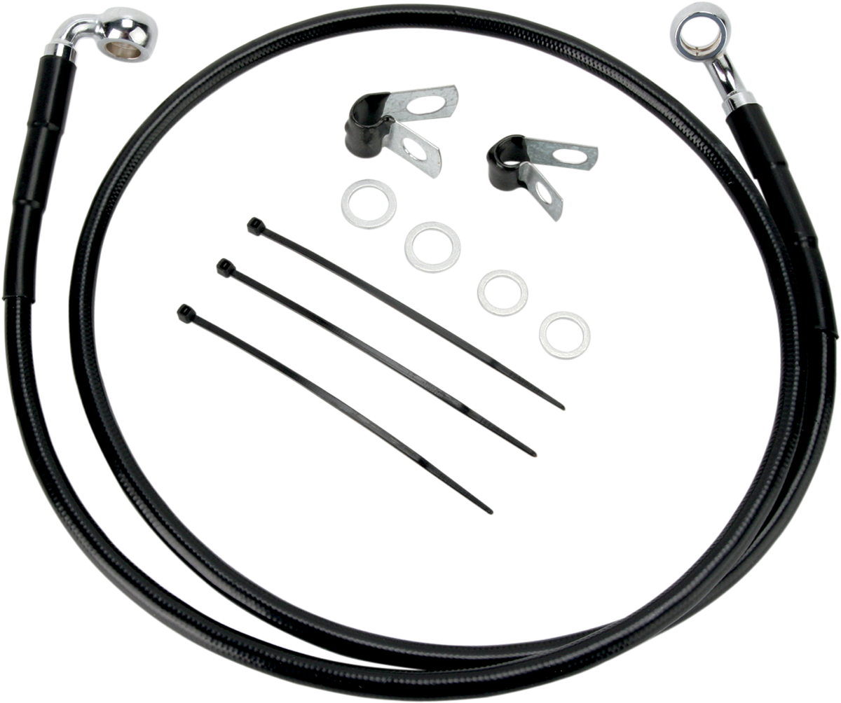 Drag specialties Brake Line - Front - Black - +8"- FXDL '01-'05 2001-2005 Harley Davidson FXDL Dyna Low Rider / 2004-2005 Harley Davidson FXDLI Dyna Low Rider