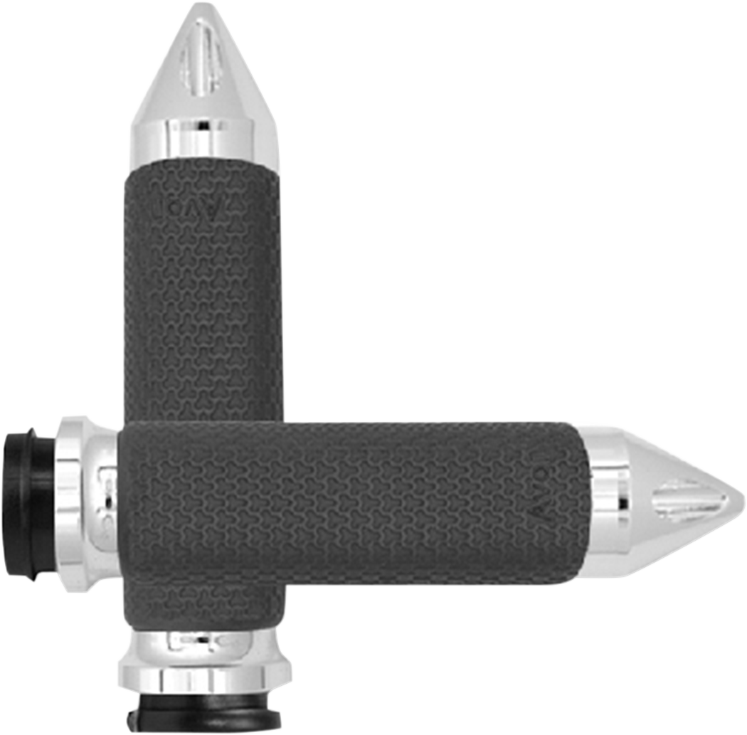 Avon grips Vibration Dampening Memory Foam Grips - Medium - Spike - TBW - Chrome Harley Davidson