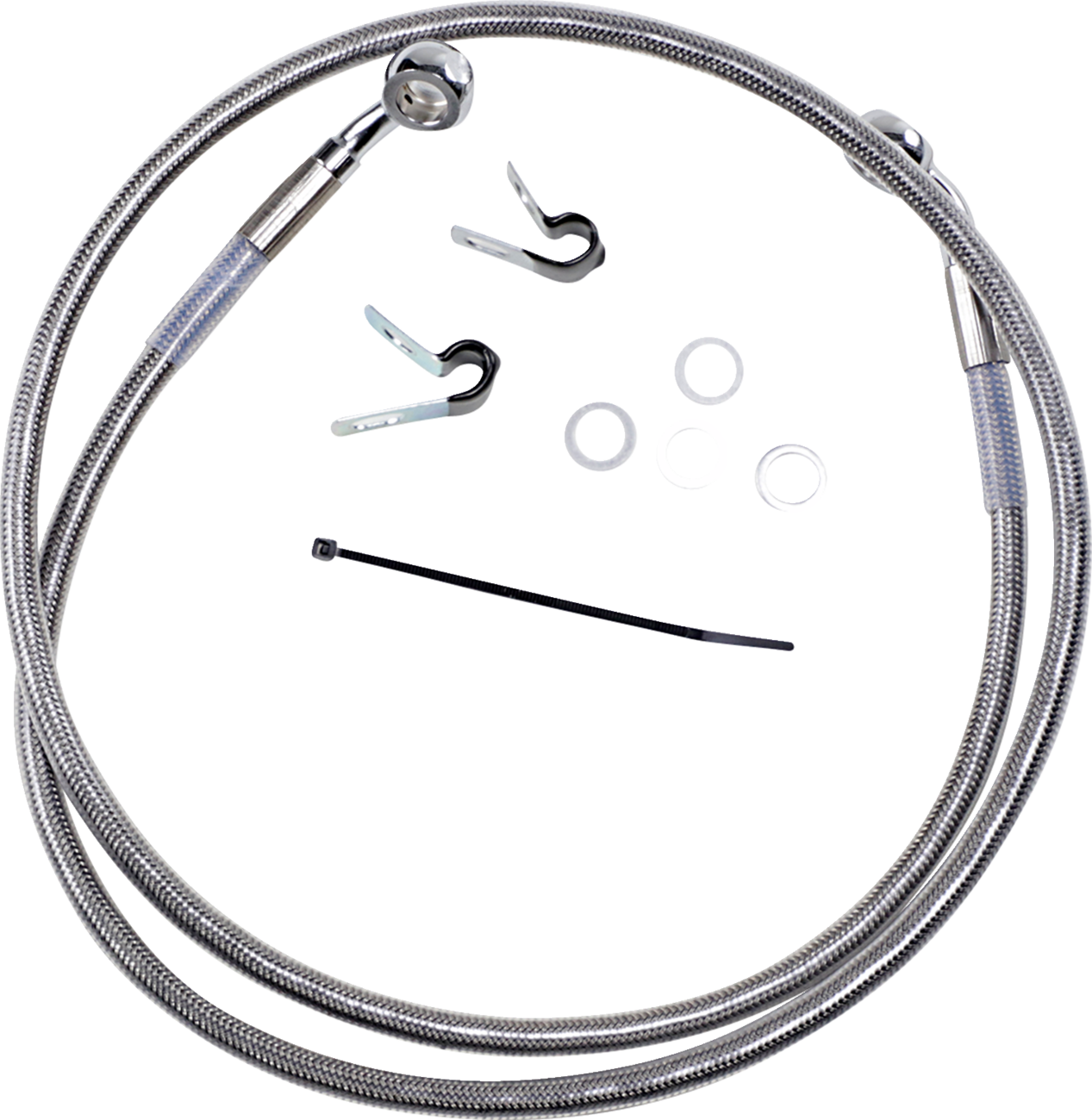 Drag specialties Brake Line - Front - +4" - Stainless Steel - XL Harley Davidson