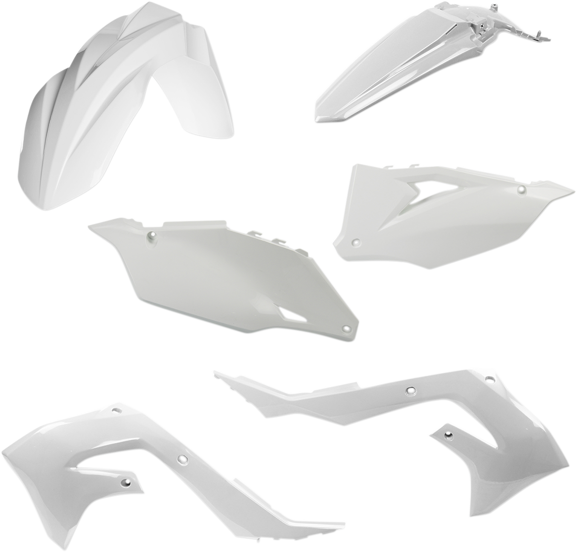 Acerbis Standard Body - White - KX 250/X/450 '19-'24 2019-2023 Kawasaki KX450 / 2021-2024 Kawasaki KX250X / 2021-2024 Kawasaki KX250