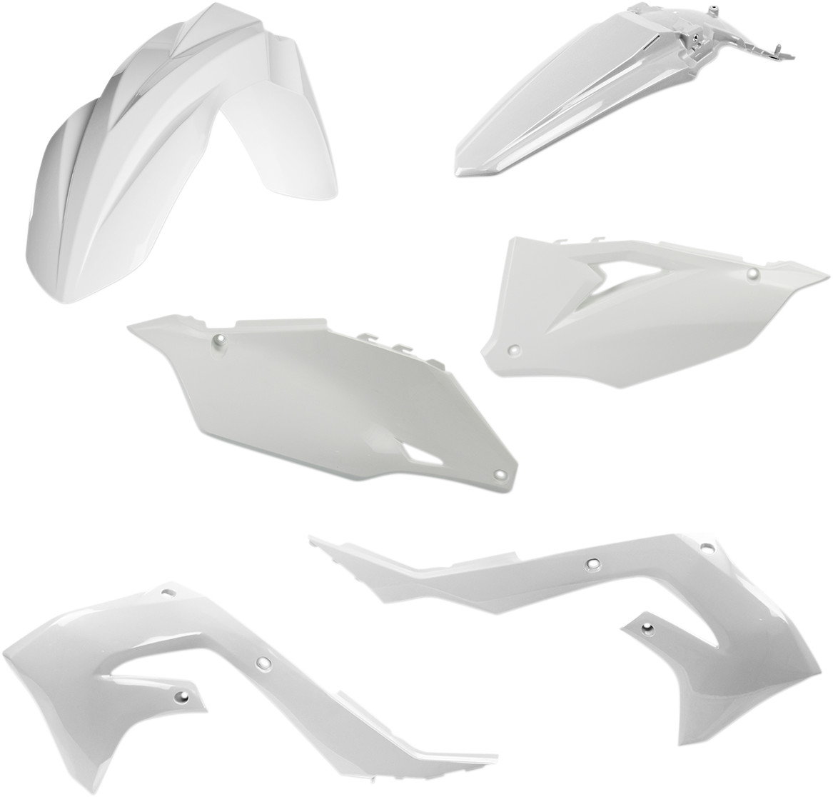Acerbis Standard Body - White - KX 250/X/450 '19-'24 2019-2023 Kawasaki KX450 / 2021-2024 Kawasaki KX250X / 2021-2024 Kawasaki KX250