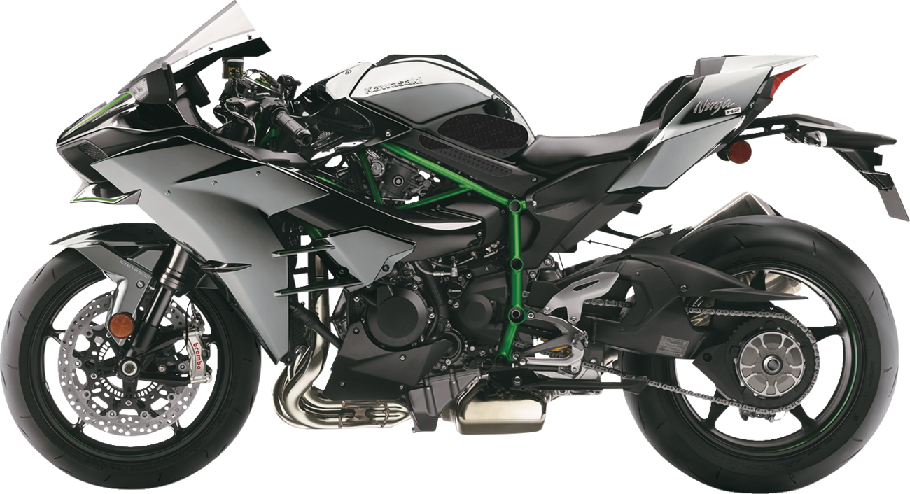Stompgrip Traction Pad Tank Grips - Volcano - Black - Ninja H2 2015-2025 Kawasaki ZX1000 Ninja H2 / 2017-2025 Kawasaki ZX1000 Ninja H2 Carbon / 2015-2025 Kawasaki ZX1000 Ninja H2R