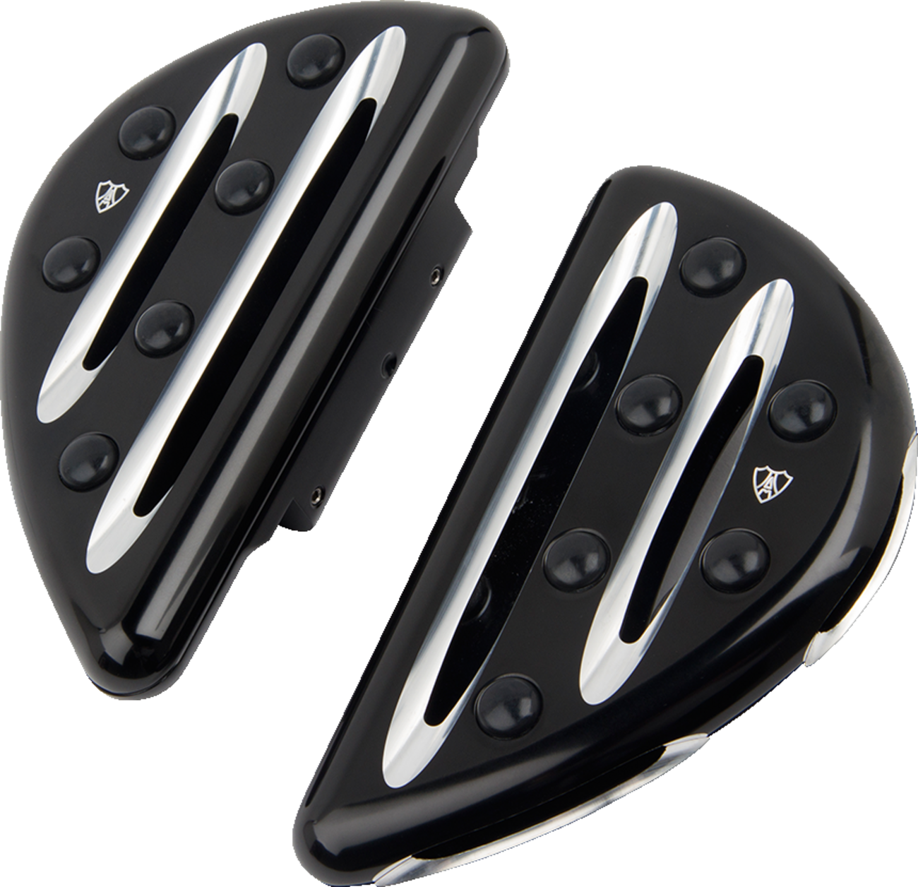 Arlen ness Passenger Floorboards - Deep Cut - Black Harley Davidson