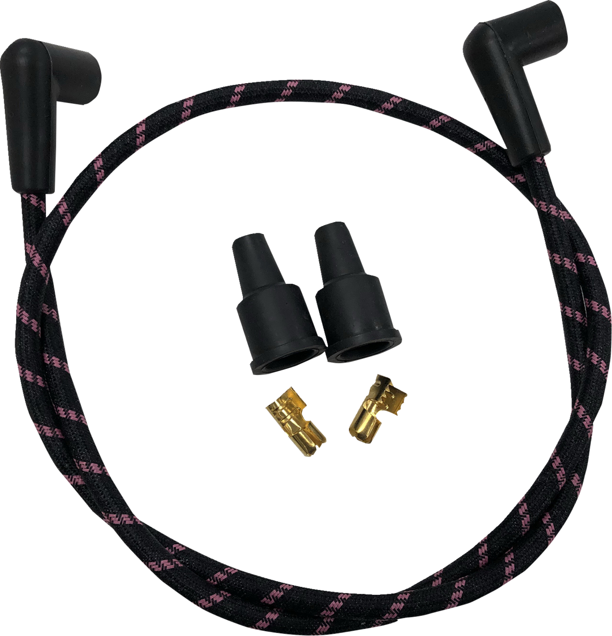 Drag specialties Plug Wires - Braided - Black/Pink