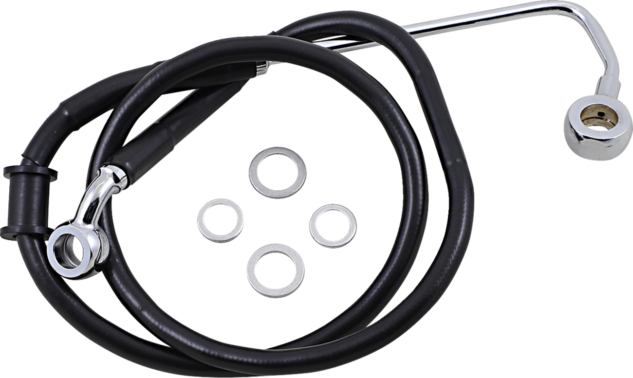 Drag specialties Brake Line - +2" - Black - '15-'17 Softail Harley Davidson