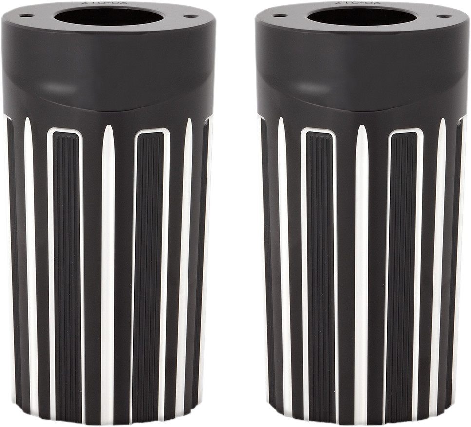 Arlen ness Fork Boot Covers - Black Anodized - 10-Gauge - FLHT Harley Davidson