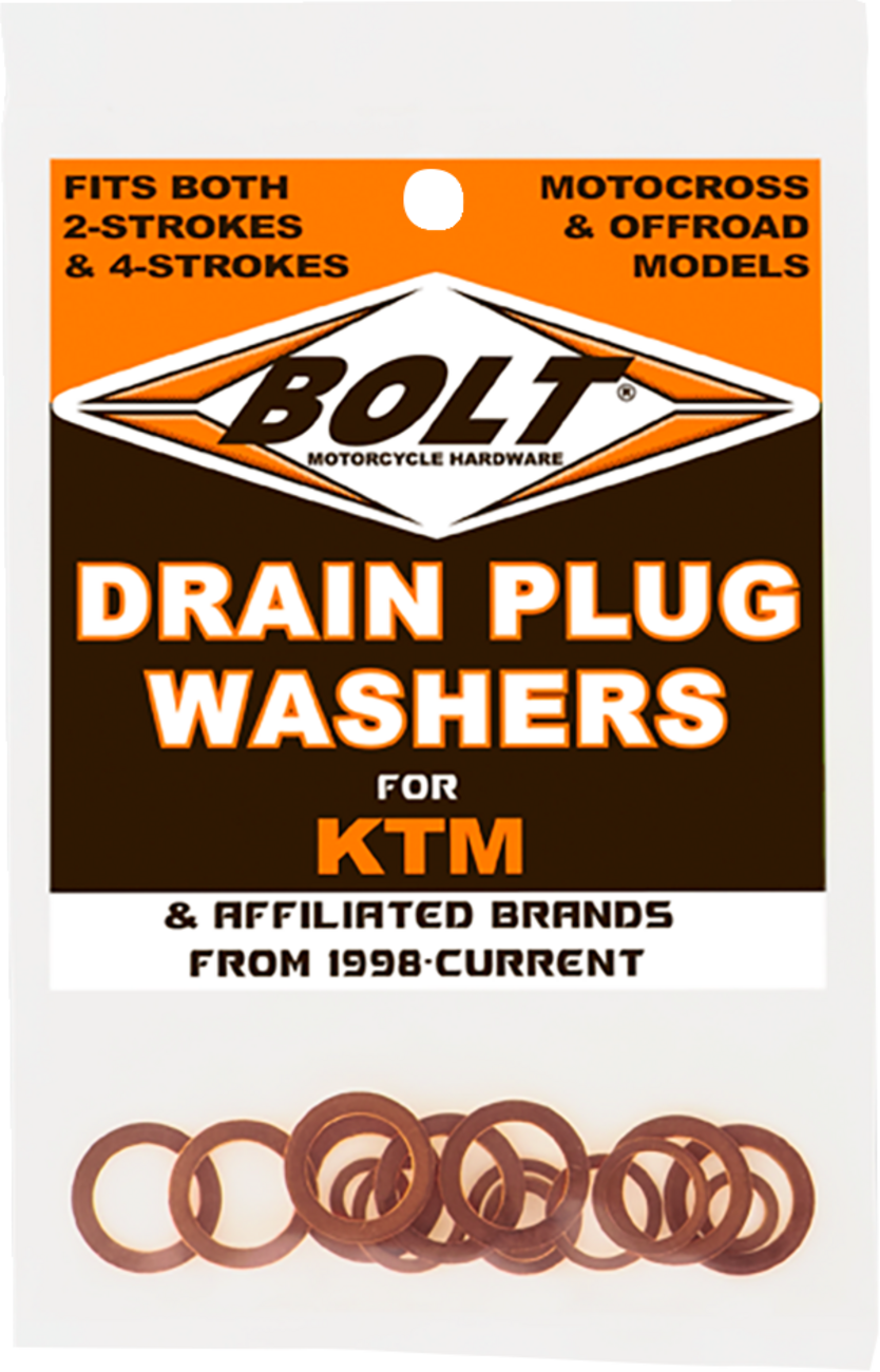 Bolt Hardware Drain Plug Washer Set For KTM Off Road Models