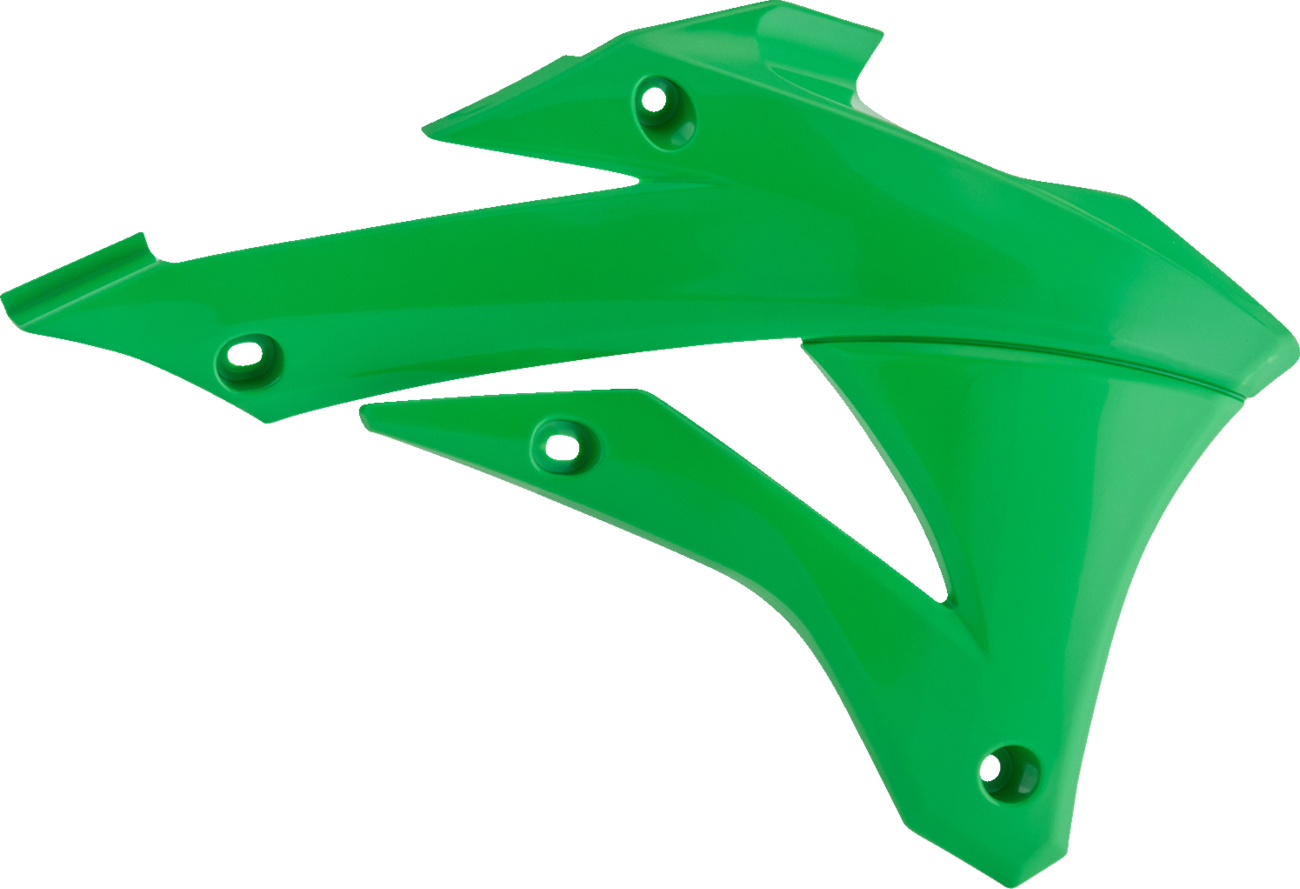 Polisport Radiator Cover - OEM Green - KX 85/100 2014-2022 Kawasaki KX85 / 2014-2021 Kawasaki KX100