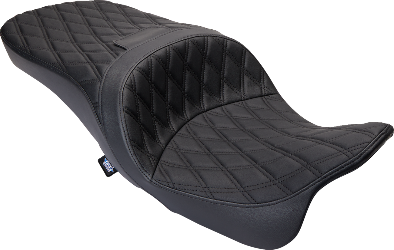 Drag specialties seats Freedom Seat - Vinyl - Double Diamond Black Stitch - FLH '09-'23 Harley Davidson