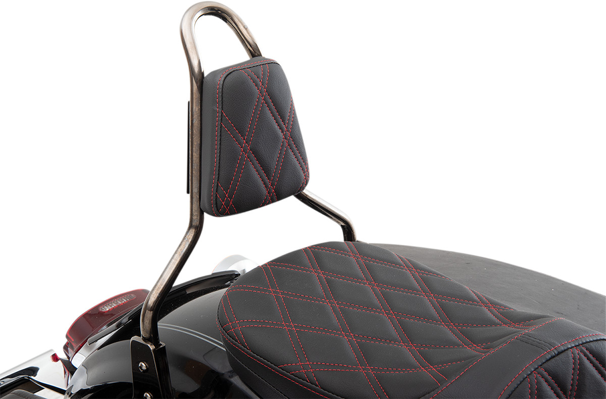 Drag specialties seats Tapered Backrest Pad - Double Diamond - Red Stitch