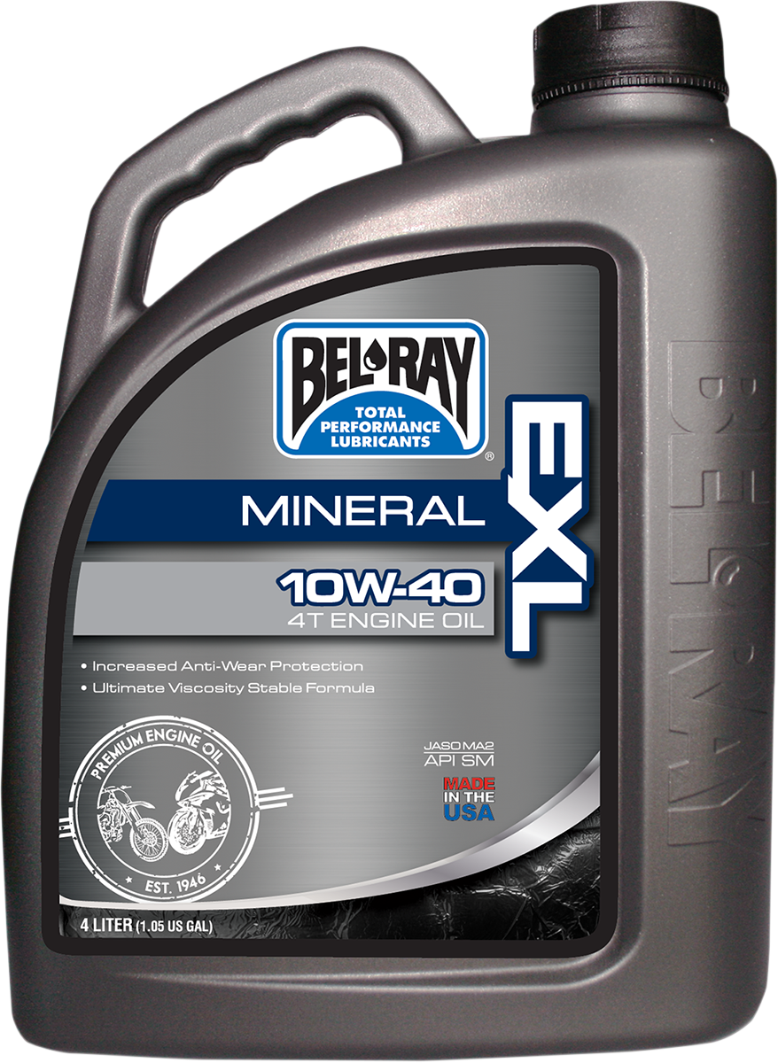 BEL-RAY (99090-B4LW) EXL Mineral 4T Engine Oil | EXL 4T Mineral Oil - 10W-40 - 4L