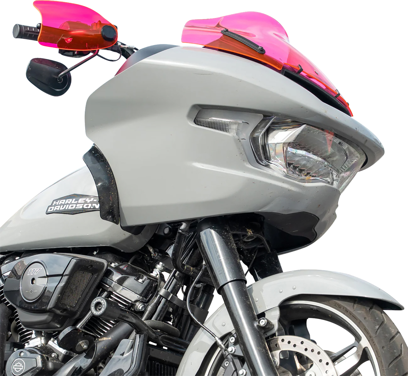 Klock Werks Ice Kolor Flare Hand Guards For Harley With Cable Clutch 1982-2026