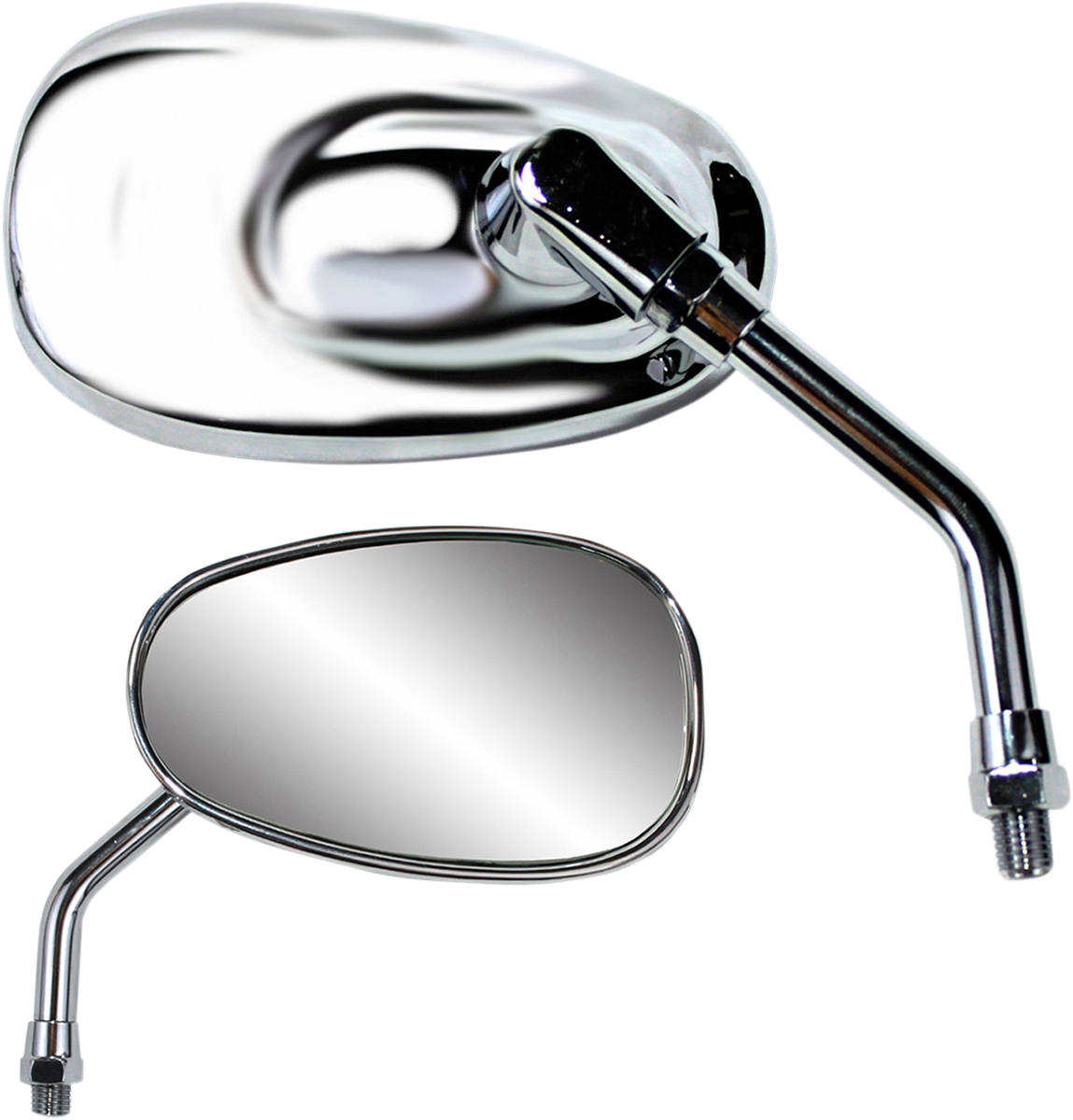 Parts unlimited Mirror - American-Style/Mini - Side View - Oval - Chrome - 4-3/4" - Each