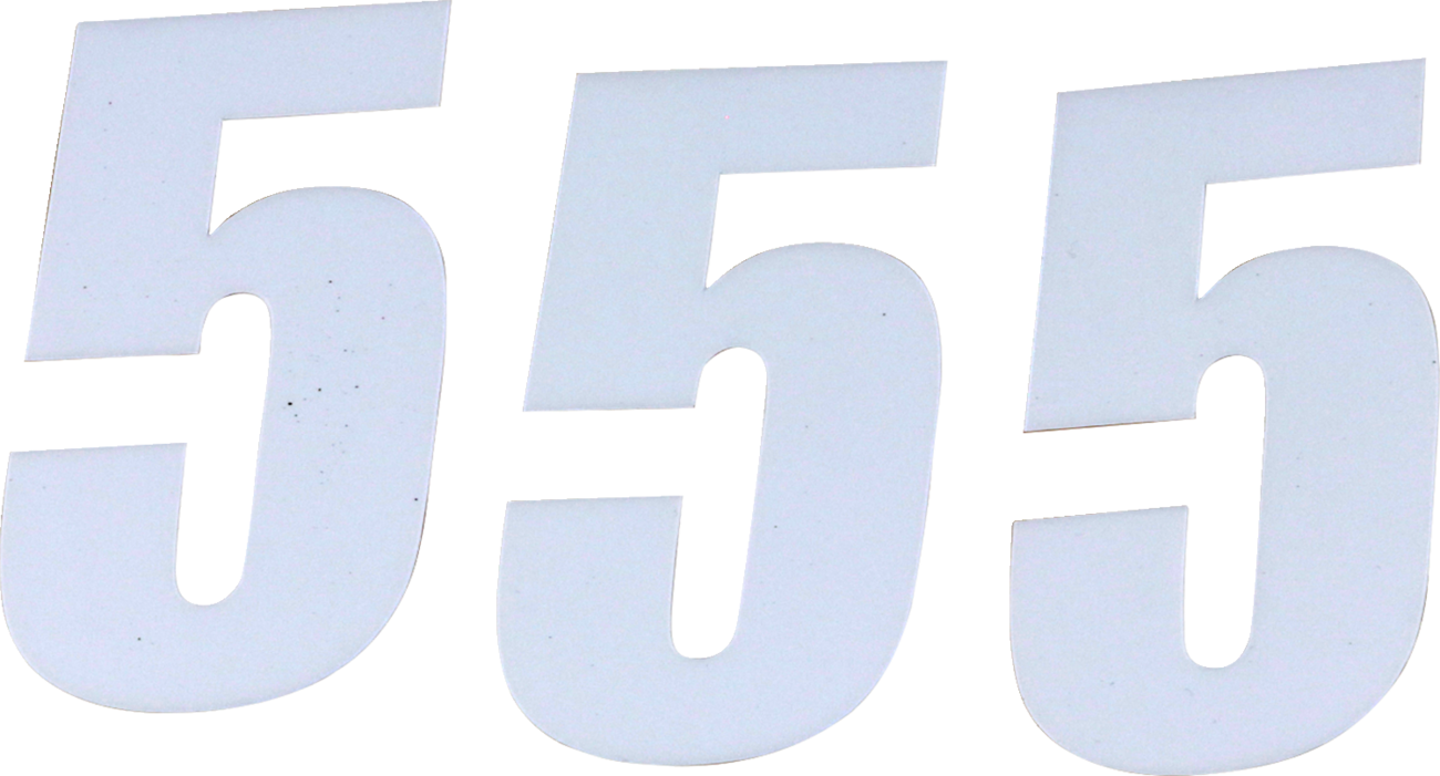 D'cor visuals SX Plate Number - #5 - White - 4"
