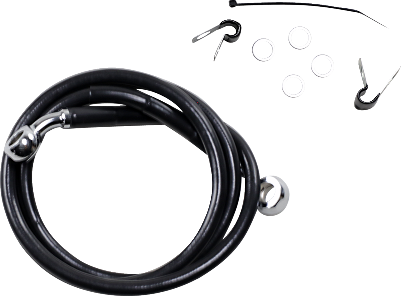 Drag specialties Brake Line - Front - Black - +2" - XL Harley Davidson