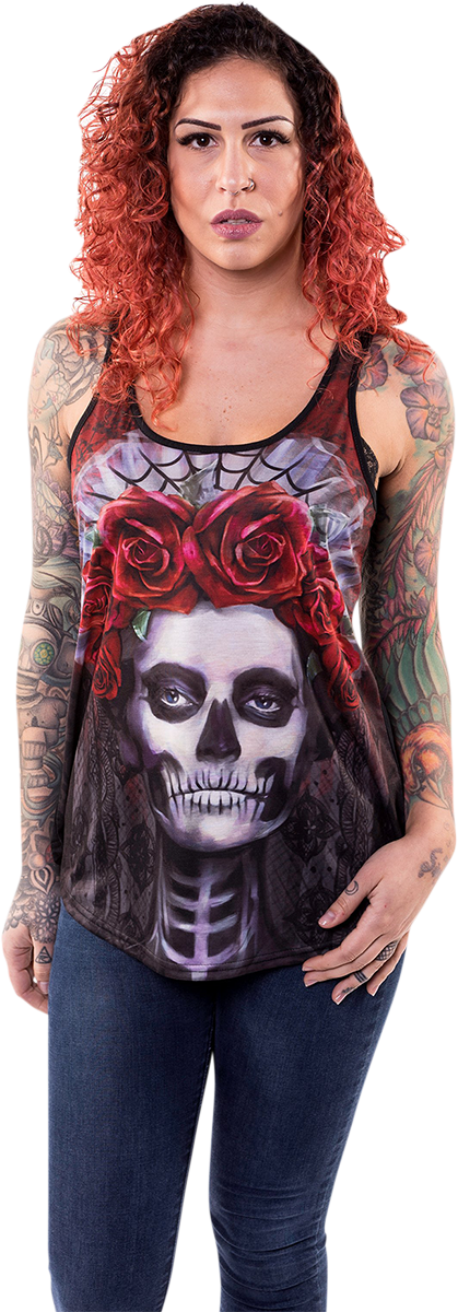 LETHAL THREAT Women's Dark Widow Razor Back Tank Top