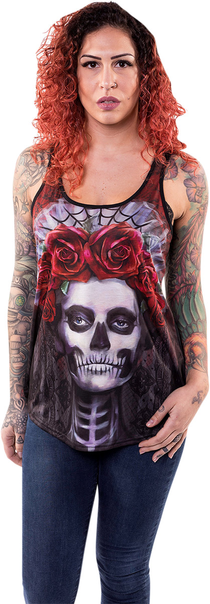 LETHAL THREAT Women's Dark Widow Razor Back Tank Top