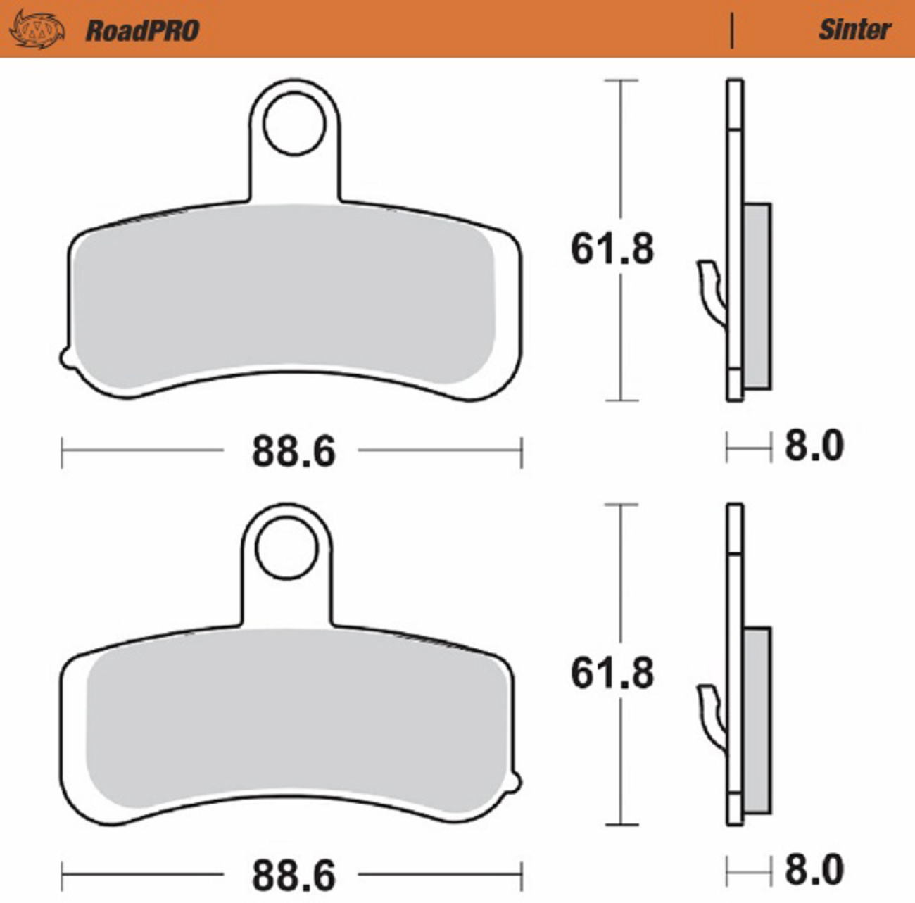 Moto-Master Sintered Front Brake Pads 411501-PU
